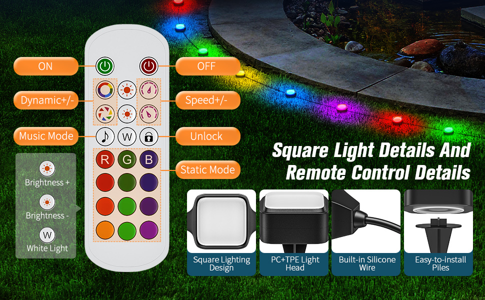 Potuem Ground Lights for Garden, 15 Pack Electric Garden Lights with