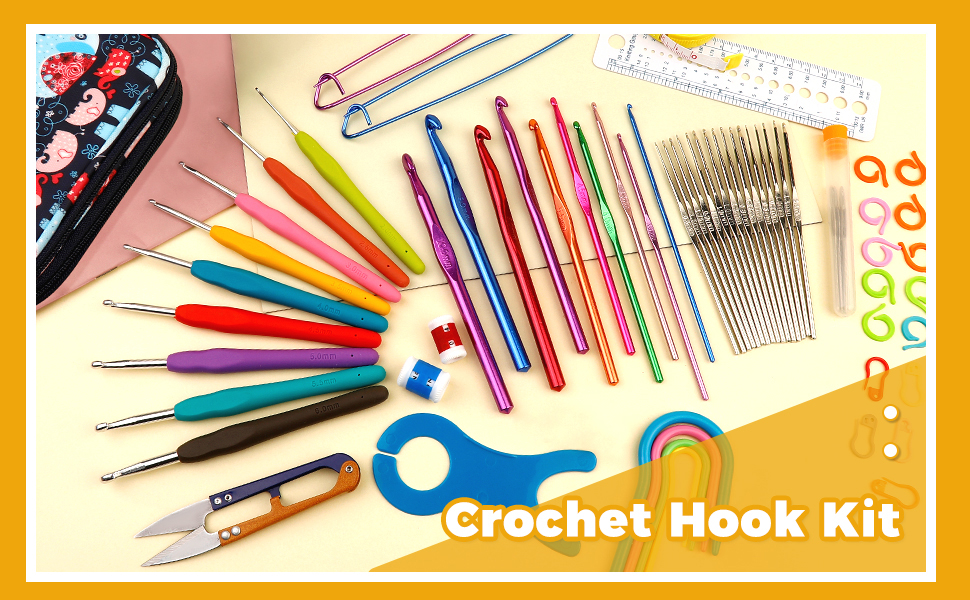 DUKOIPP 103PCS Crochet Hooks Set, Crochet Kit for Beginners