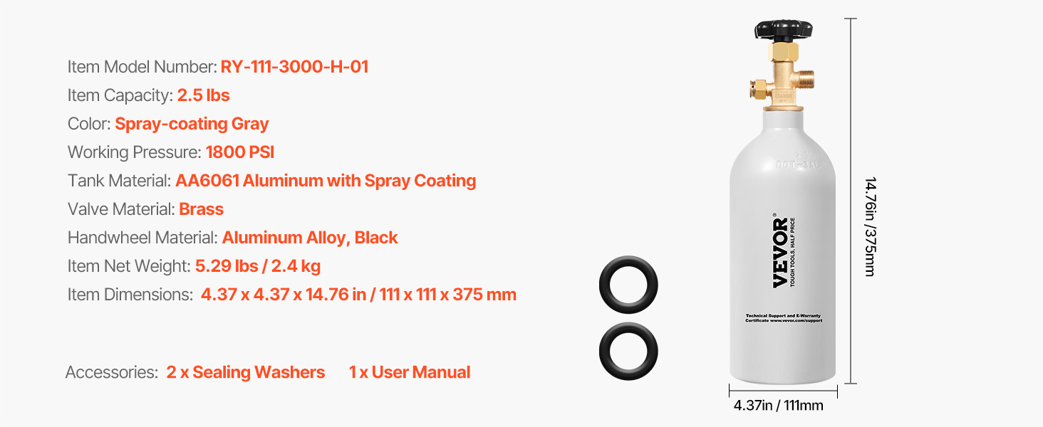 co2 cylinder with valve
