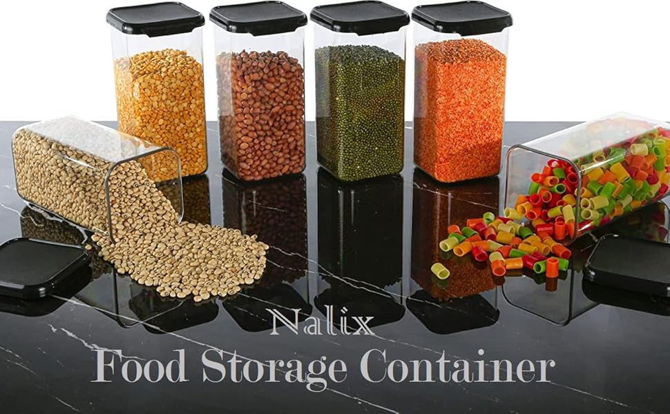 Nalix 1100ML Square Plastic Storage Jar and Container Air Tight