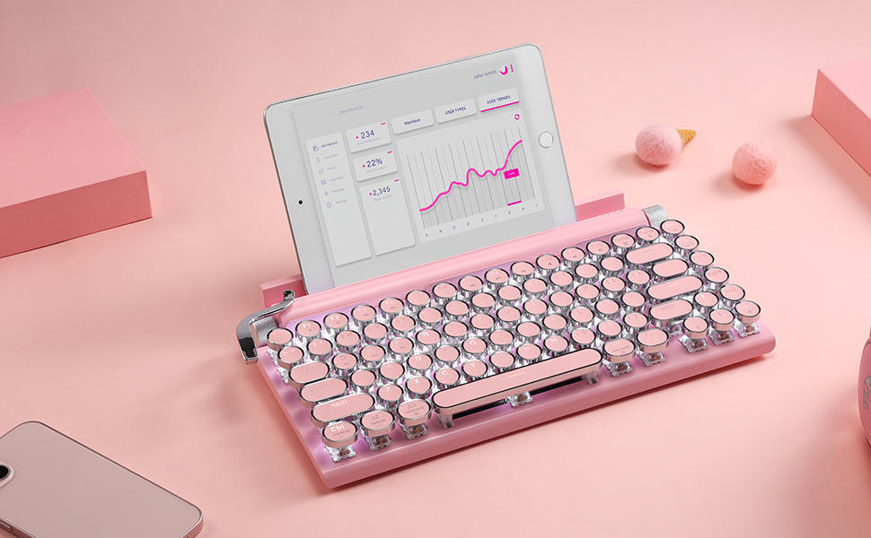 Taiahiro Retro Typewriter Keyboard, Mechanical Keyboard