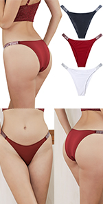 3 Pack Women Sexy Thongs Panties