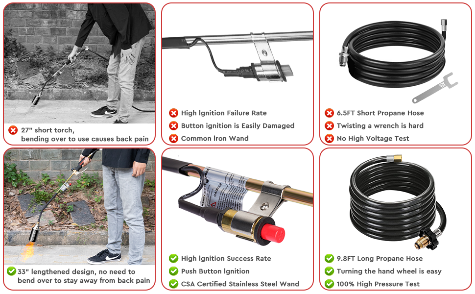 Propane Torch Weed Burner Kit,Weed Torch 800,000 BTU Blow