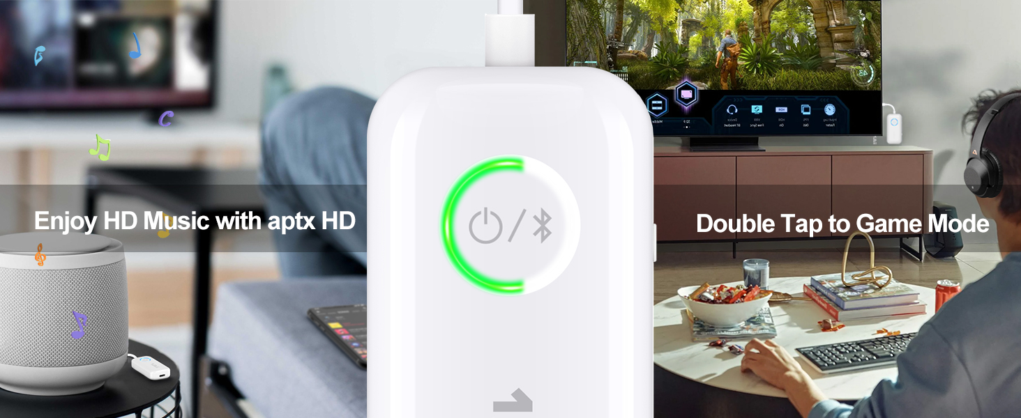 1Mii Bluetooth 5.3 Transmitter Receiver for Airplane/TV to