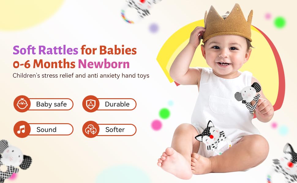 Baby Rattles 06 Months,Soft Rattles for Babies 06 Months