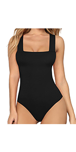 Women's Square Neck Tank Top Bodysuits
