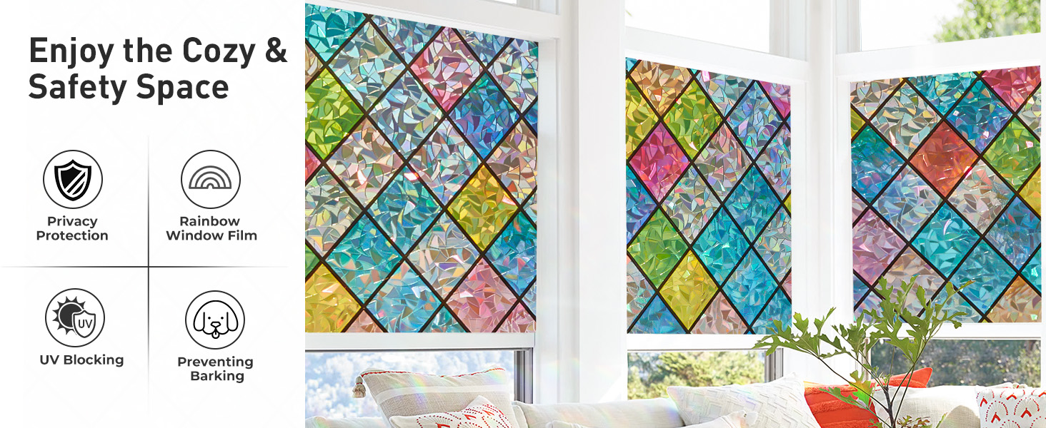 SUNBABY stained glass window film-wide use