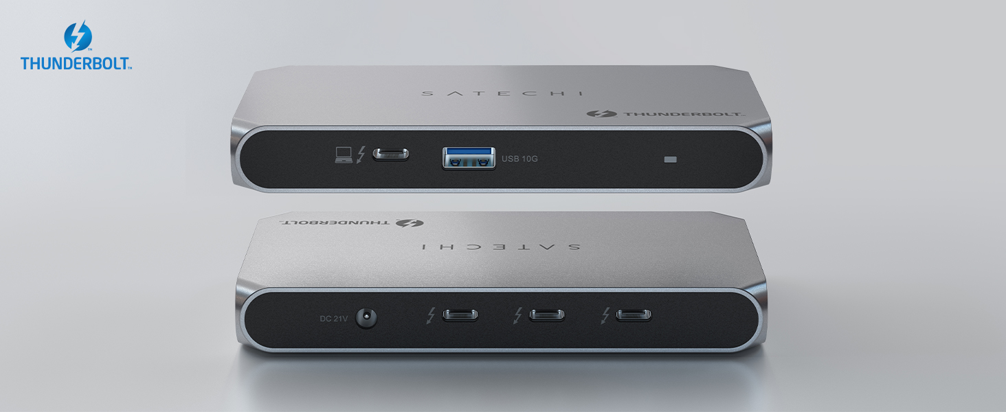 SATECHI Thunderbolt 4 Hub Slim Pro, USB C 96W Aufladung, einzelnes 8K ...