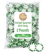 Starlight Spearmint Candy - 2 Pound Bulk (Approx 170 Pieces) Individually Wrapped Mints - Refresh...