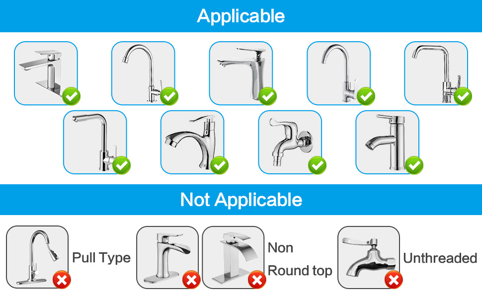 Uzant 2 Pcs 1080° Rotating Faucet Extender, Stainless Steel Faucet