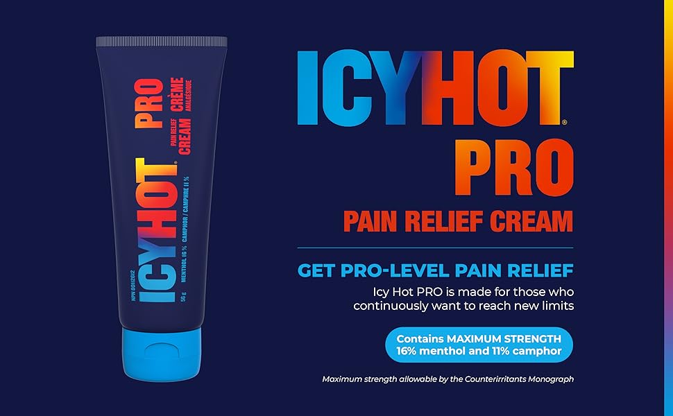 Icy Hot Pro Pain Relief Cream 56g Tube, Fast Acting, Temporarily