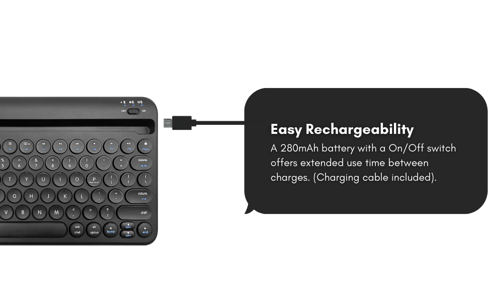 Macally Small Bluetooth Keyboard for iPhone iPad and Tablet