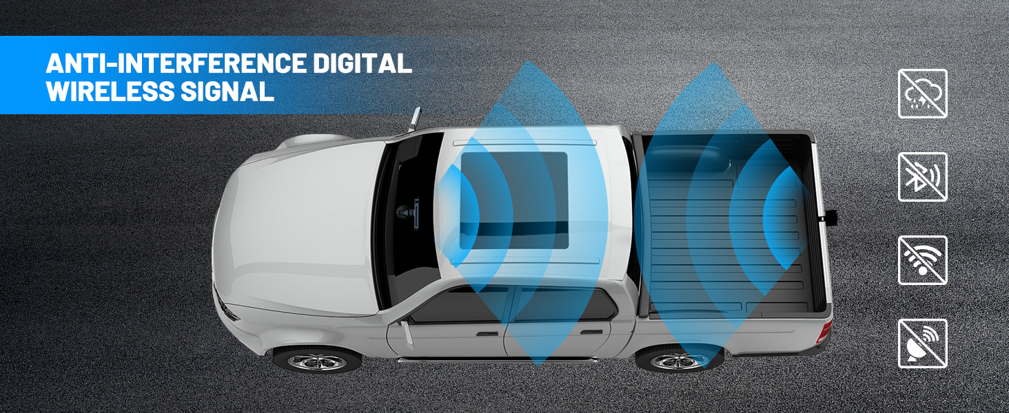 Digital wireless signal backup camera