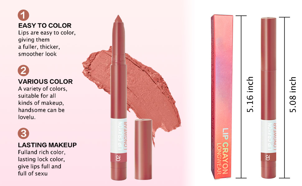 BINGBRUSH Crayon Matte Longwear Lipstick Pack Set