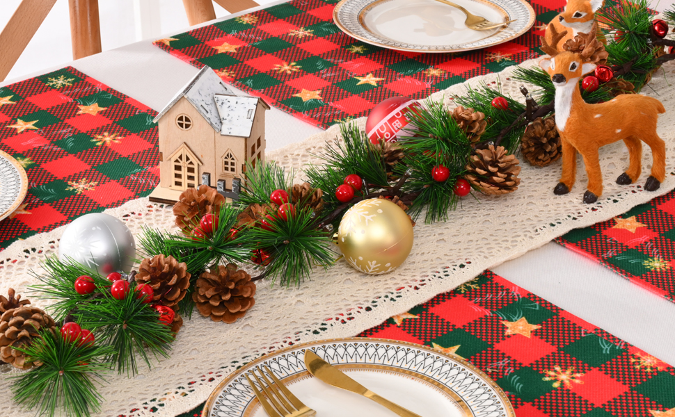 Waipfaru 2 Pack Christmas Garland with Lights, 13Ft Lighted Christmas Pine Garland