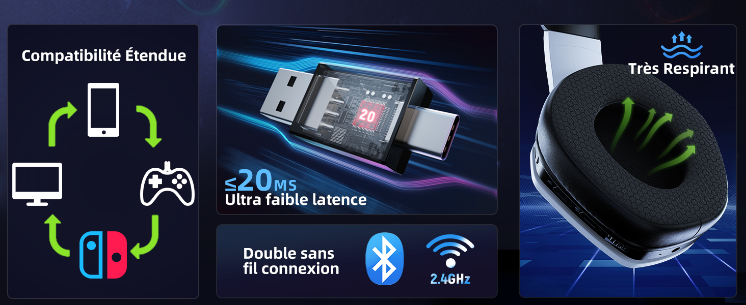 : compatibilité étendue des appareils, batterie de 20 jours, Bluetooth, connectivité Wi-Fi. Présente l'appareil, les icônes des systèmes compatibles et un gros plan du cadran de la montre avec des accents verts