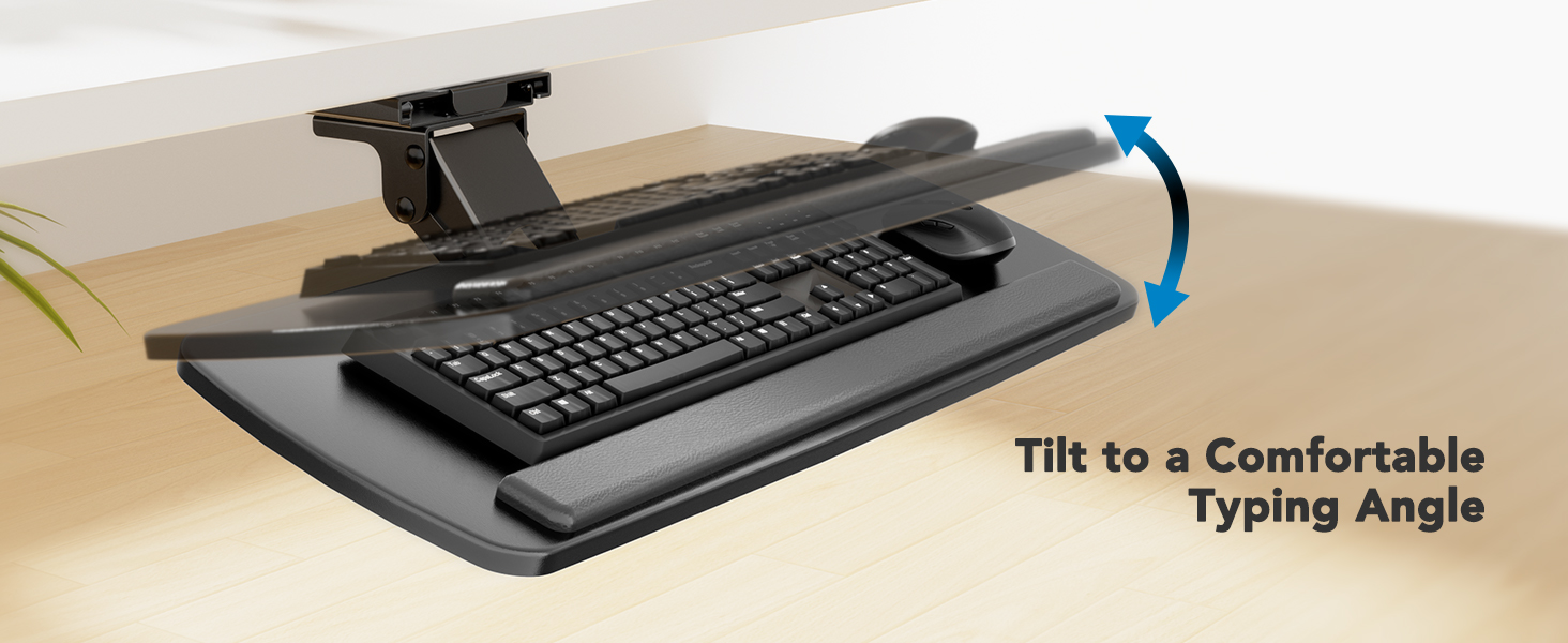 HUANUO Keyboard Tray Under Desk, 360 Adjustable Ergonomic Sliding