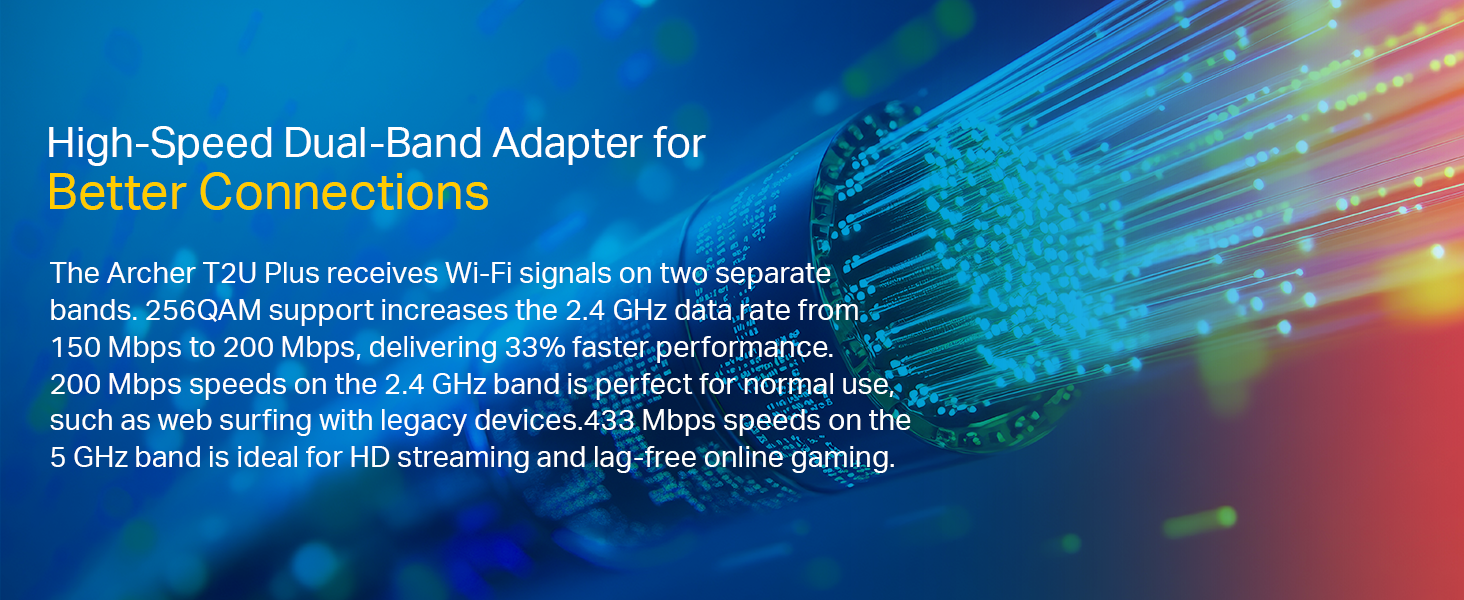 Archer T2U Plus AC600 High Gain Wireless Dual Band USB Adapter