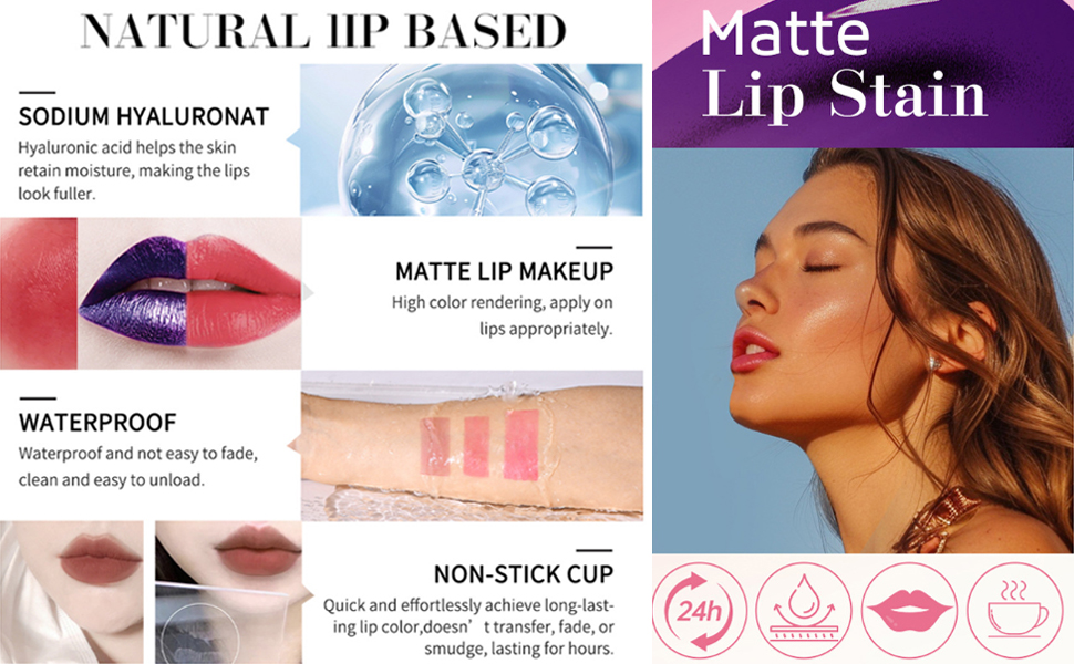 Nude Lip Gloss Highly Pigmented Tattoo Lip Tint Stain Beauty Gift Sets for Women