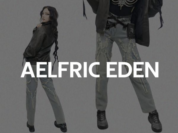 Aelfric Eden Mens Jeans Ripped Patchwork Fringe Denim Pants