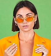 FEISEDY Sunglasses Womens, Retro Oval Sun Glasses Men, Small 90s Style B4128