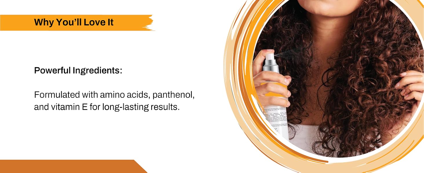 Amino acids, panthenol and vitamin E for long-lasting results
