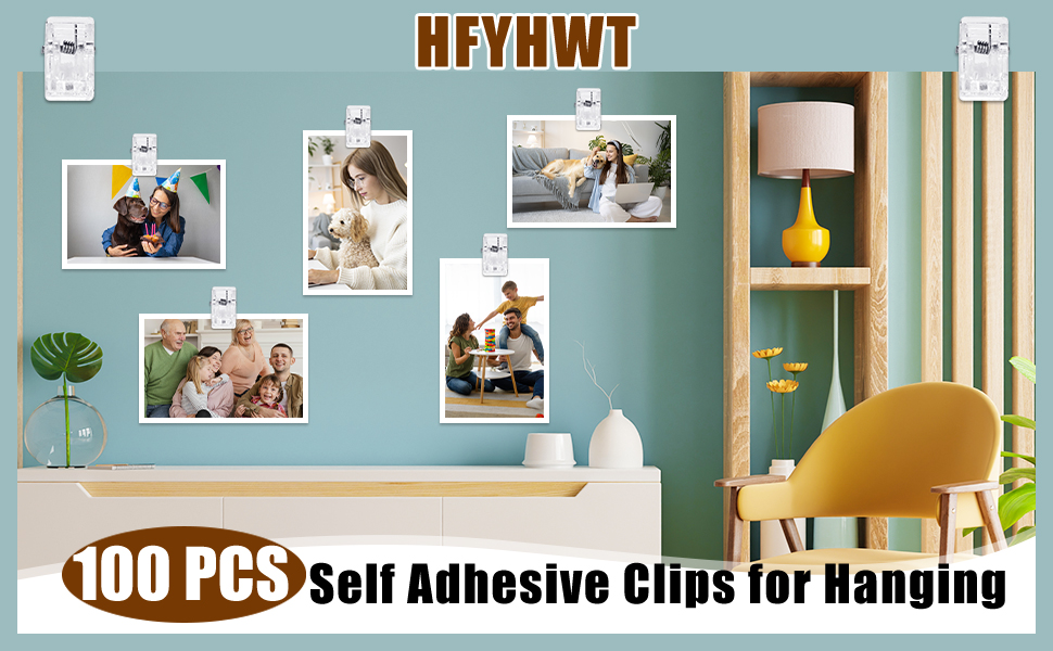 Self Adhesive Clips, 100PCS Plastic Tapestry Wall Hanging