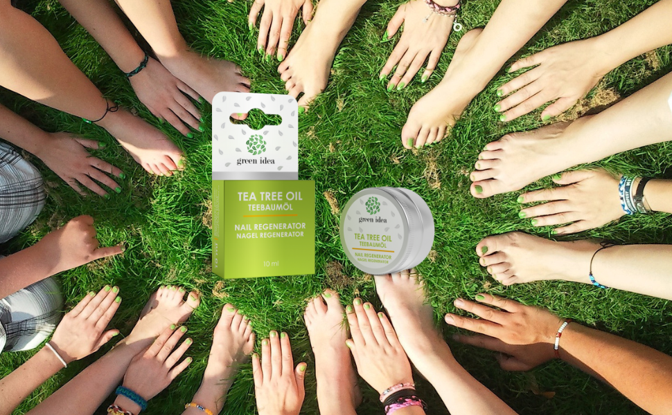 Cuticle cream green idea - tea tree oil nail cream - brittle nails - regenerating - pocket size