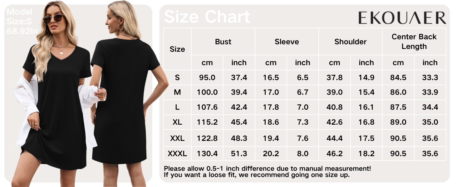 Womens Nightgowns Cotton Sleepwear Plus Size Sleep Shirt Short Sleeve Nightshirt Print Sleepshirt