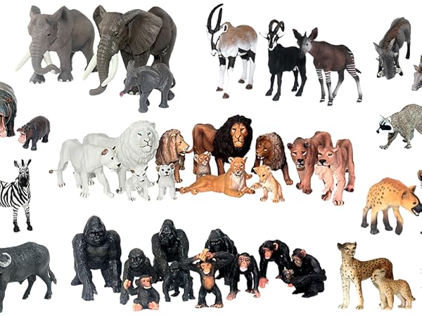 かわいいアフリカの動物たちテーブルに大集合！！ Amazon.co.jp: FUNSHOWCASE アフリカのジャングルの動物 置物 62