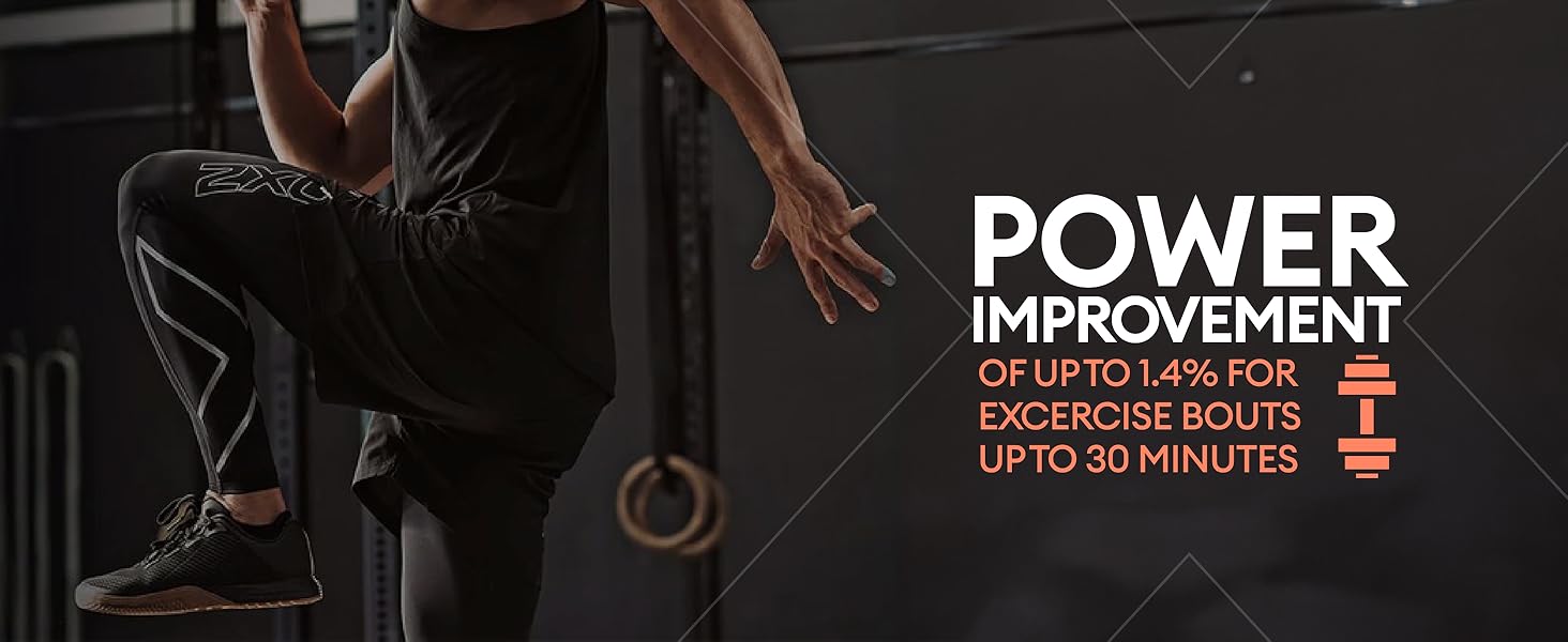 power improvement of up to 1.4% for exercise bouts up to 30 minutes