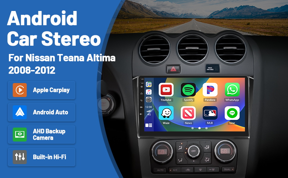 [2+32G] Android CarPlay Stereo for for Nissan Altima Radio
