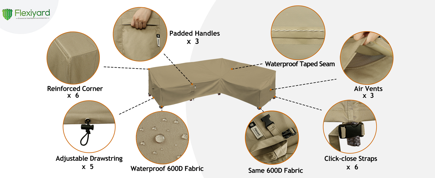 Product Details L shaped outdoor couch cover