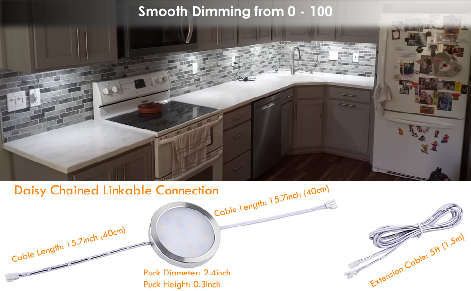 Lvyinyin Slim Under LED Puck Lights, 110V Electric