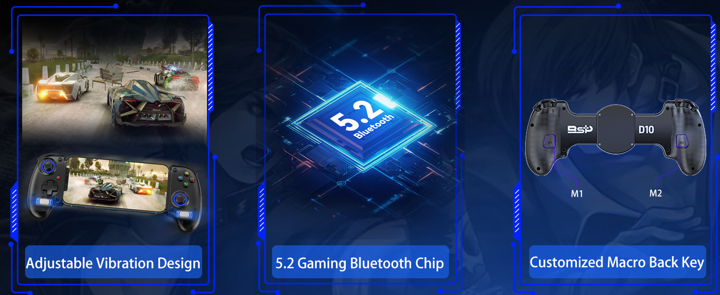 Joso D10 Phone Game Controller For iPhone/Android/Pc/Switch With Hall Effect Joysticks/Hall Trigger Play COD, Genshin Impact Android Game Controller Support Cloud Gaming/PS Remote Play White 12 Phone controller