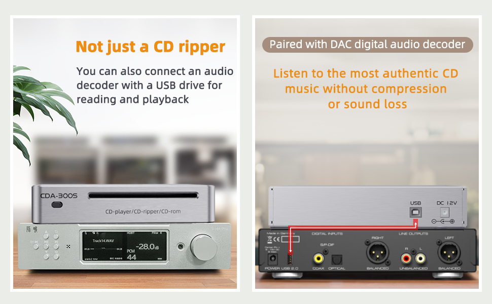 High Fidelity CD Ripper Player, Automatic Ripping Drive