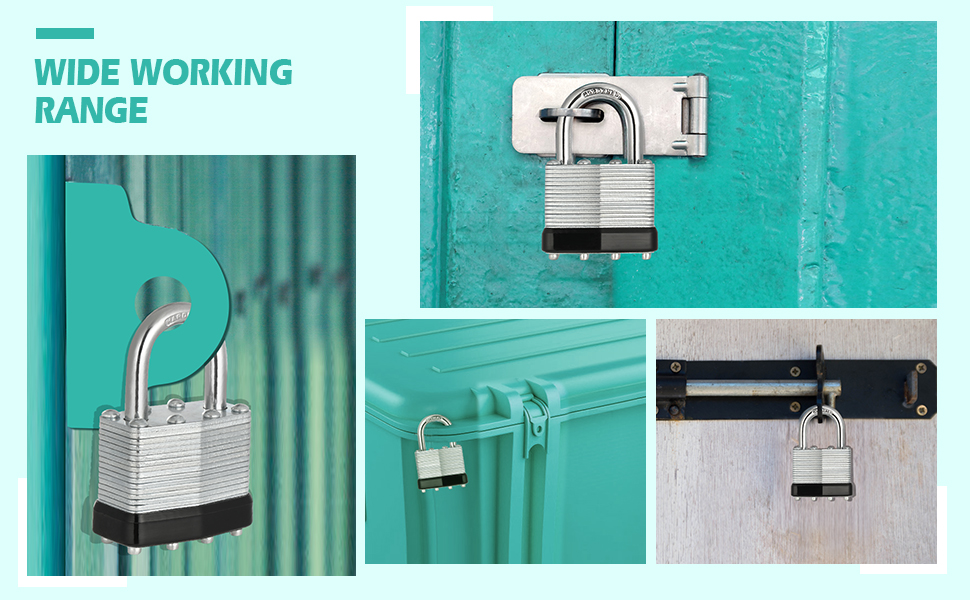 Travate Keyed Alike Padlocks, Nickel Plated Padlocks Keyed Alike Set of