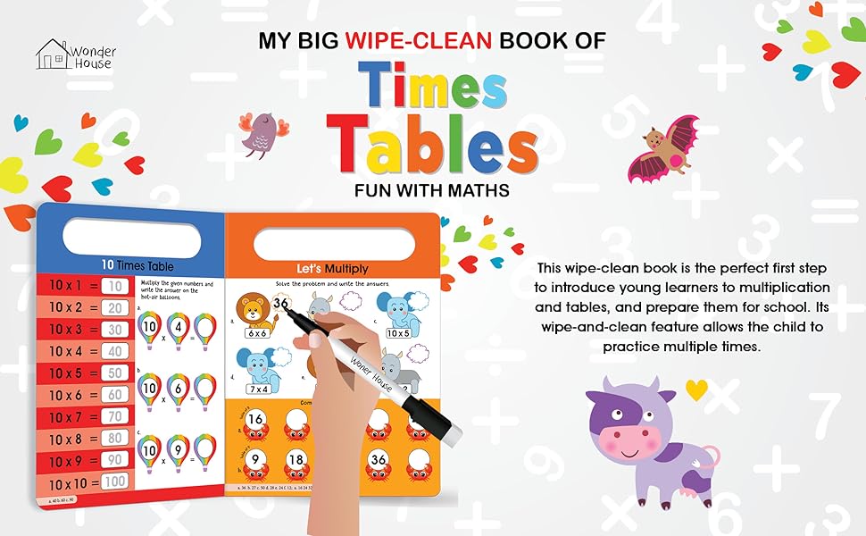 My Big Wipe And Clean Book of Times Tables for Kids Fun