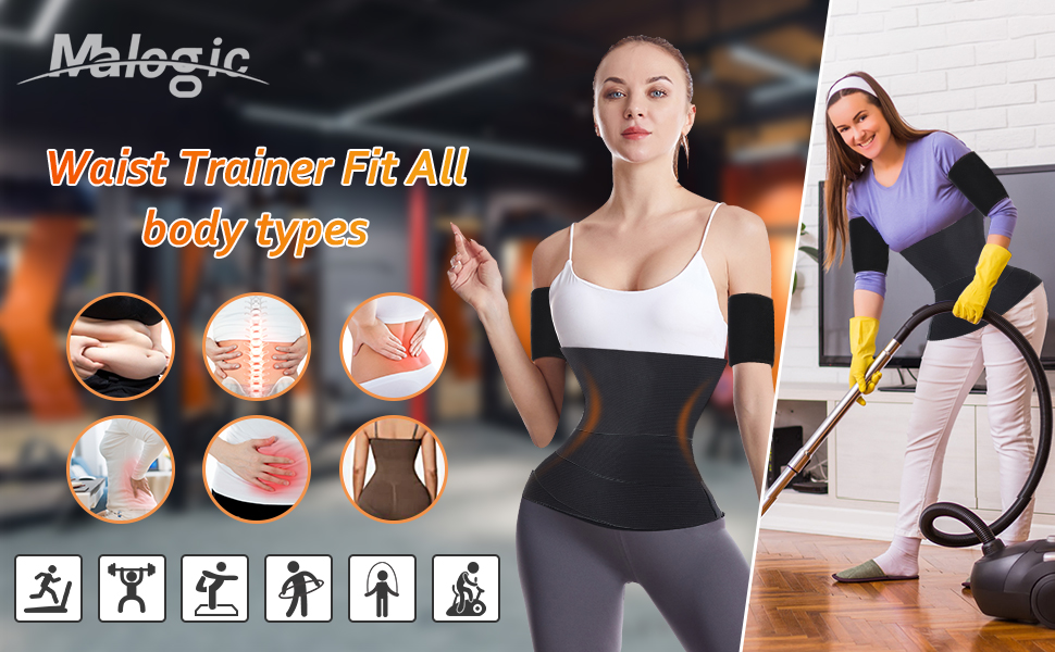 Waist Trainer and Arm Trimmers for Women &Waist Wrap for