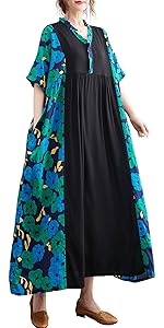 blumenkleid damen lang leinen