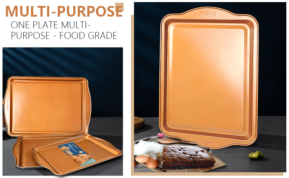 Cookie Sheets for Baking,Wokic Nonstick Oven Pan Set of 3