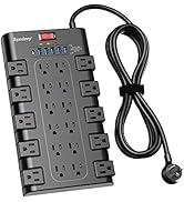 Power Strip, SUPERDANNY Surge Protector with 22 AC Outlets