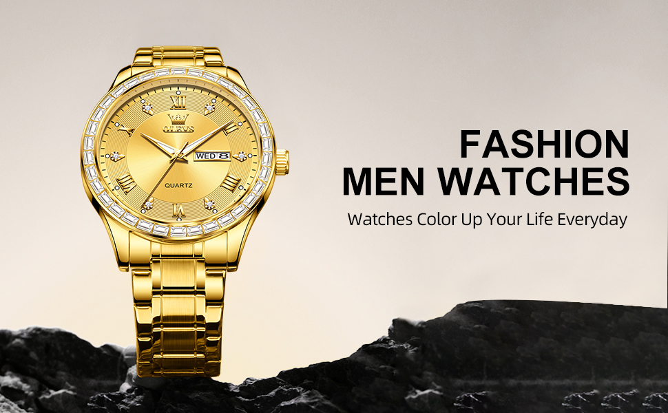 men gold watch,olevs quartz watch,relojes de hombre,male wrist watches