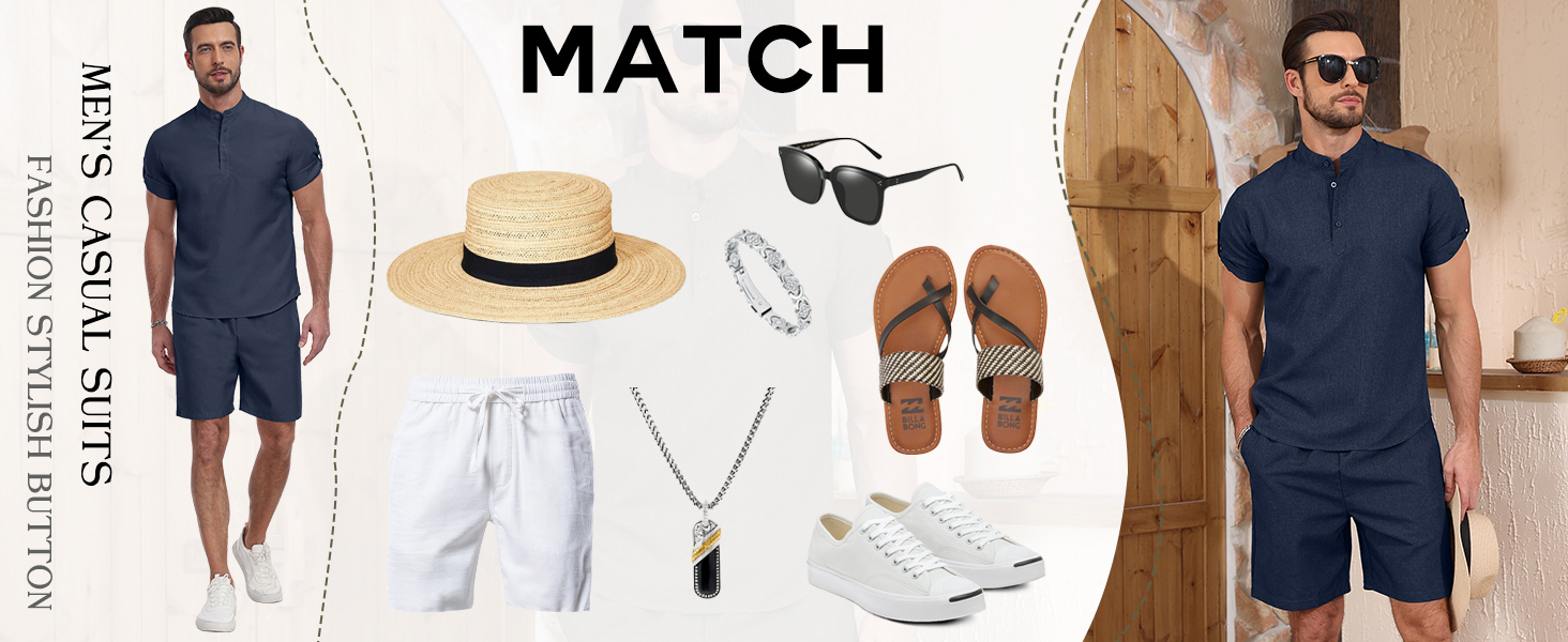 Men's Casual Beach Holiday Outfits Matching