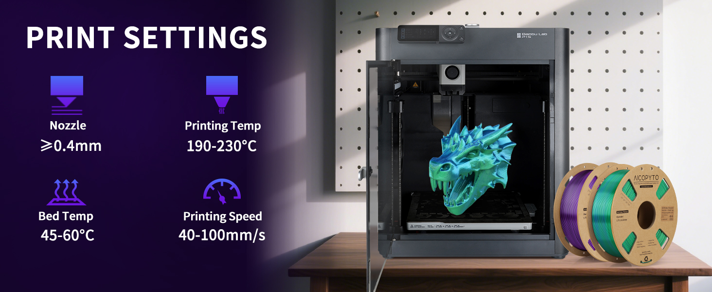 Silk PLA 3D Printer Filament Bundle, Shiny Dual Color Filament 1.75mm Pack, Multi Color Change 3D Printing Filament for Most FFF 3D Printer,1KG X 4 Spools 15 Dual Color Silk PLA 3D Printer Filament 1.75mm Silk Filament 1KG