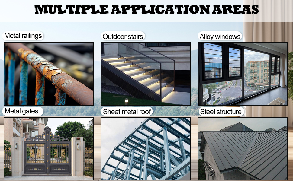Rust Converter For Metal, Water-Based Metallic Paint