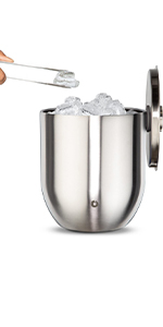 ice bucket cold chilled cocktail wine outdoor indoor bar barware cart chest cooler tong lid colors