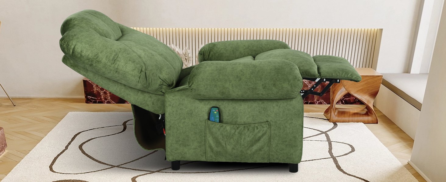 Massage Recliner Chair with Heat,Overstuffed Fabric Recliner Chairs with Heating