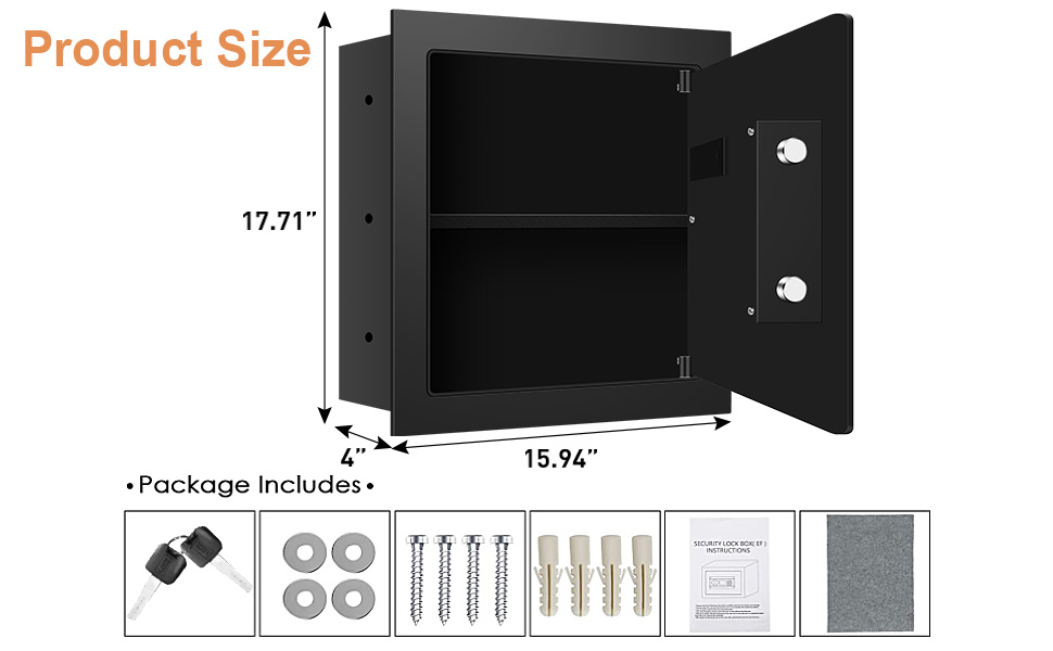Electronic Flat Wall Safes Between the Studs Fireproof with Digital