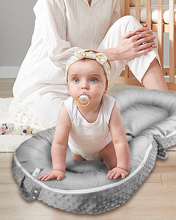 baby lounger in the living room
